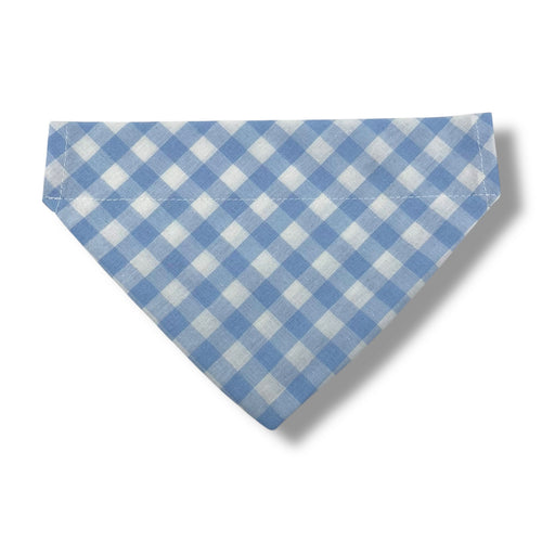 Ljusblå/vit rutig bandana med namn