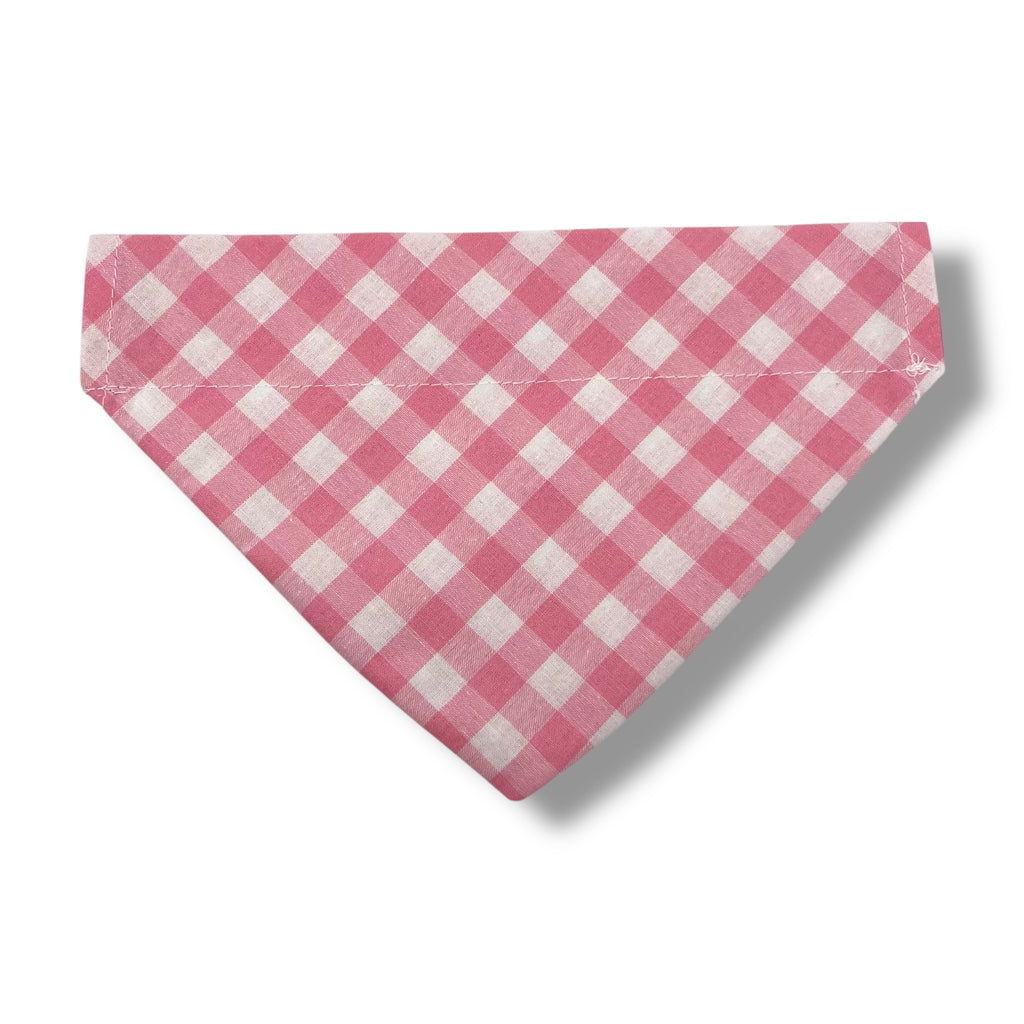 Ljusrosa/vit rutig bandana med namn