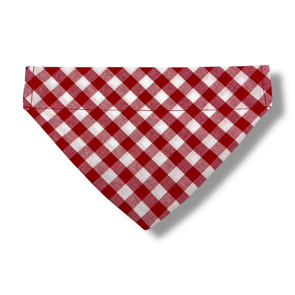 Röd/vit rutig bandana med namn