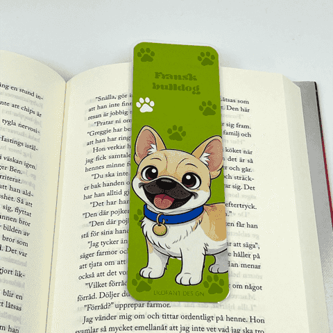 Fransk bulldog bokmärke - Lilofant Design