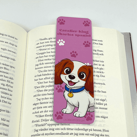 Cavalier king charles spaniel bokmärke - Lilofant Design