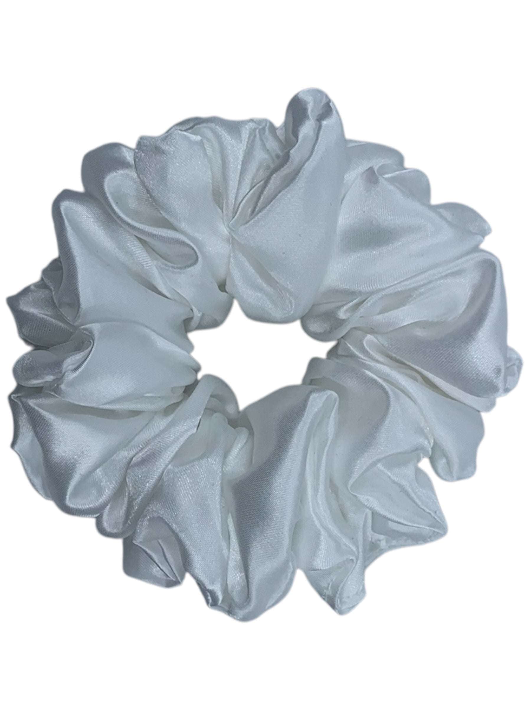 Vit satin scrunchie - Lilofant Design