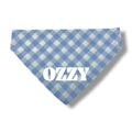 Ljusblå/vit rutig bandana med namn
