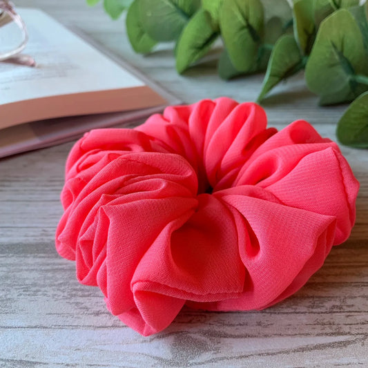 Korall chiffong scrunchie - Lilofant Design