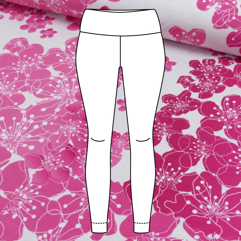 Rosa blommor leggings