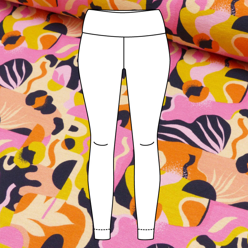 Rosa/orange mönster leggings