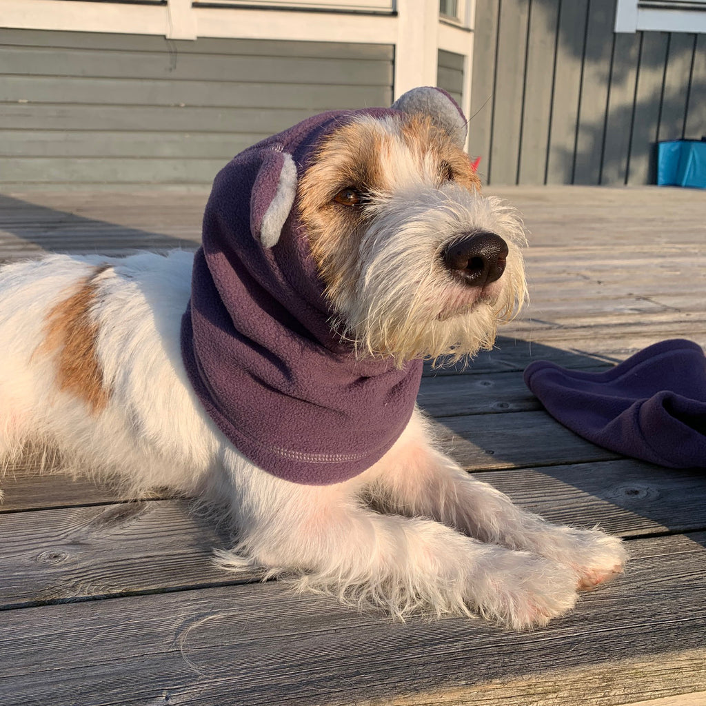 Lila fleece med öron snood