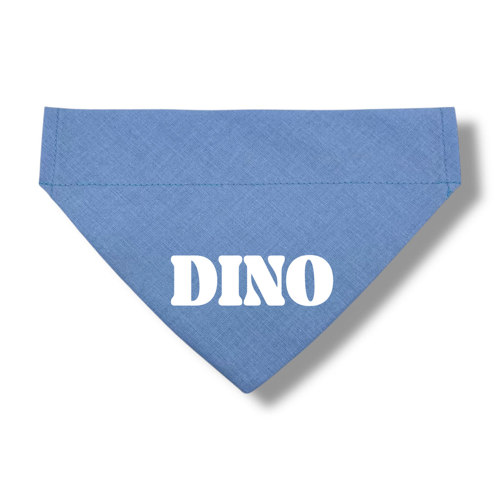 Ljusblå bandana med namn