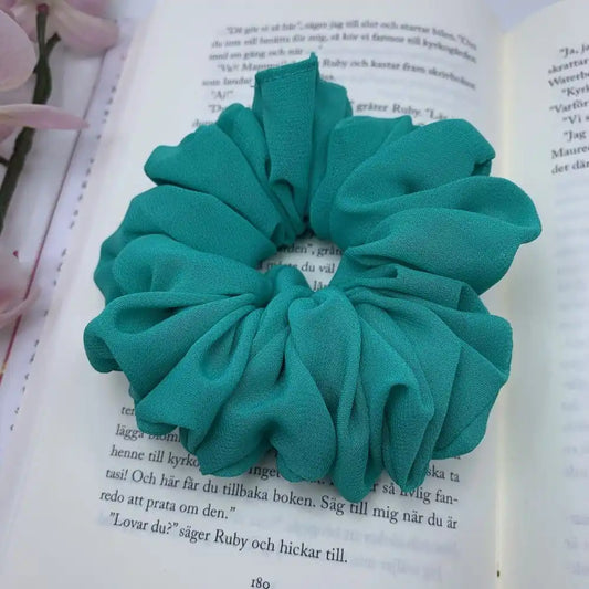 Mörk mint chiffong scrunchie - Lilofant Design