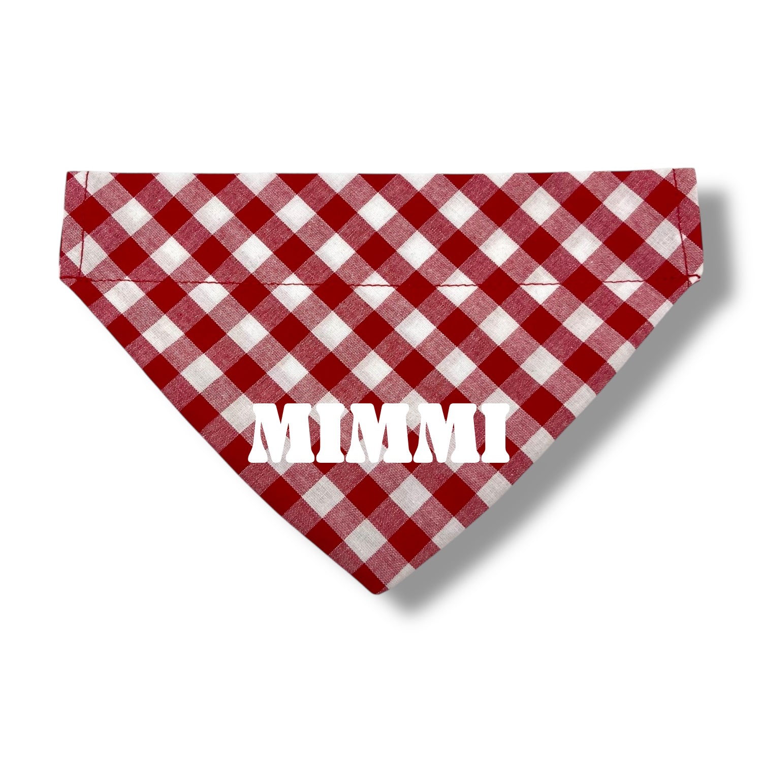 Röd/vit rutig bandana med namn