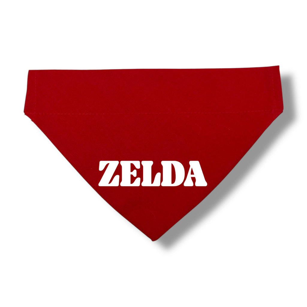 Röd bandana med namn