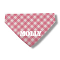 Ljusrosa/vit rutig bandana med namn