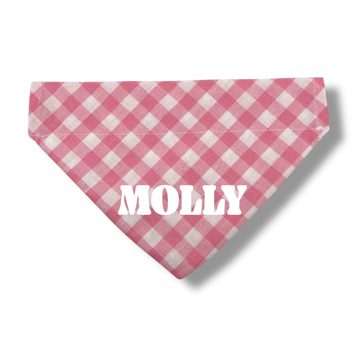 Ljusrosa/vit rutig bandana med namn