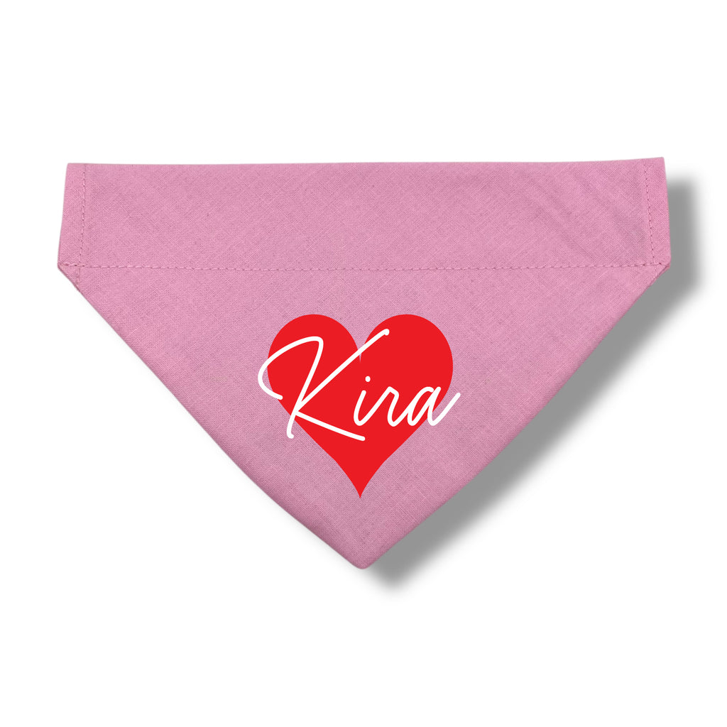 Rosa hjärta bandana med namn