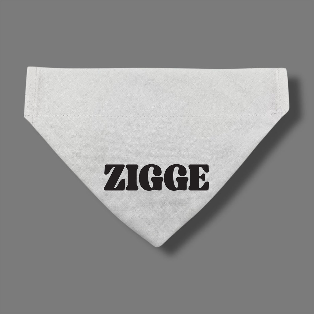 Vit bandana med namn